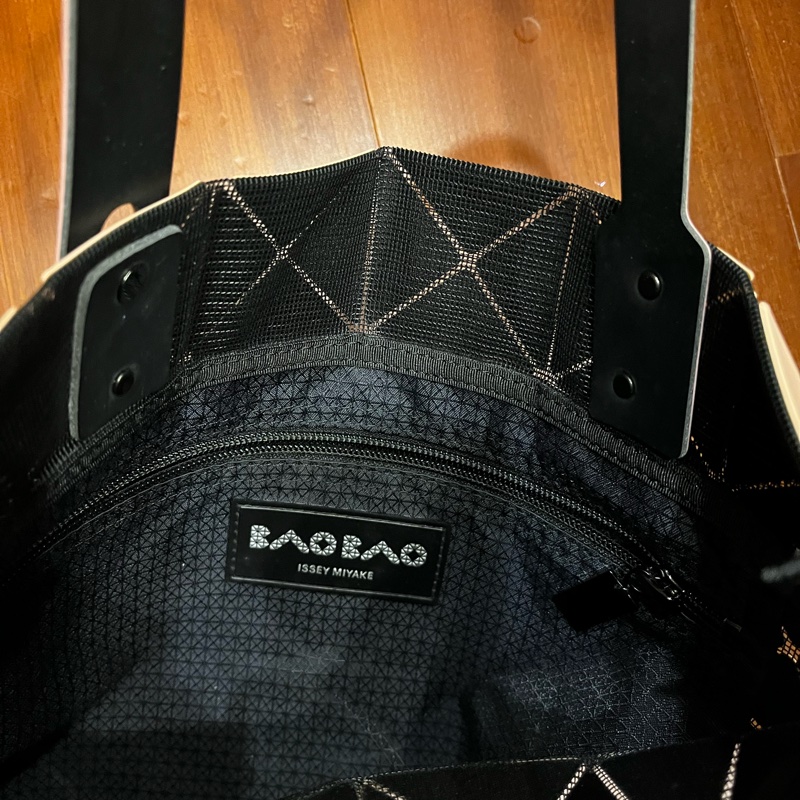 三宅一生嫩粉/嫩橘雙色托特包-3