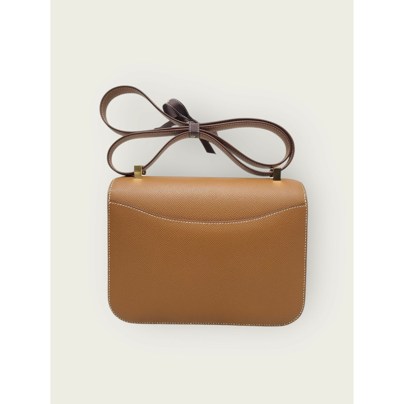 【包稅】HERMES 棕色鍍金康斯坦丁24肩包-4