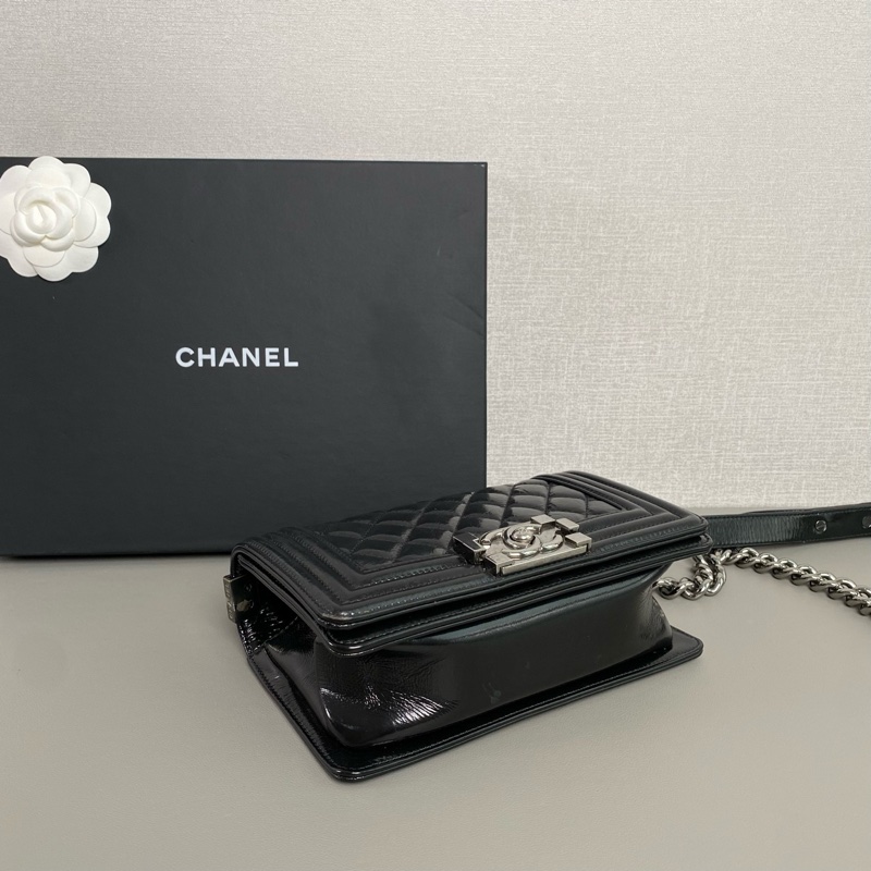 ✨Chanel 黑銀油蠟皮leboy小號-8