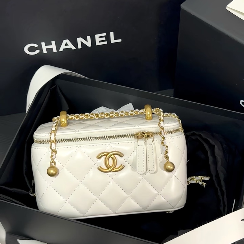 ✨Chanel 24c 雙金珠白色長盒子 晶片款🤍-0