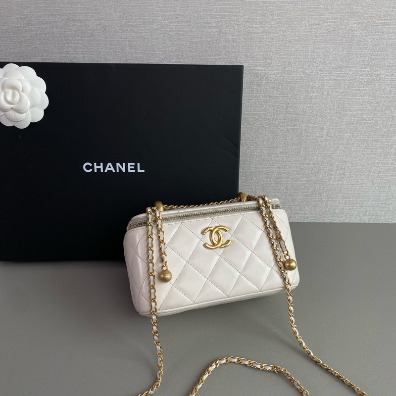 ✨Chanel 24c 雙金珠白色長盒子 晶片款🤍-2