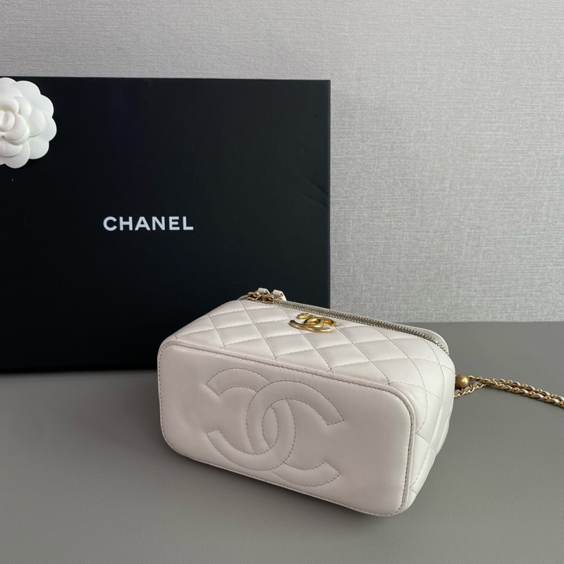 ✨Chanel 24c 雙金珠白色長盒子 晶片款🤍-5