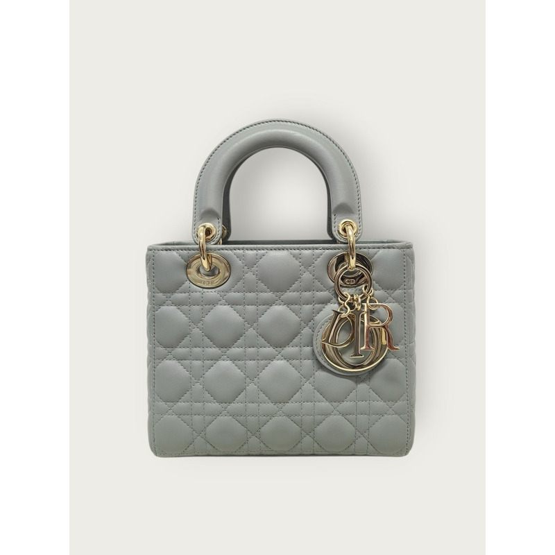 【包稅】DIOR 炭灰色藤格紋羊皮女士小包-0