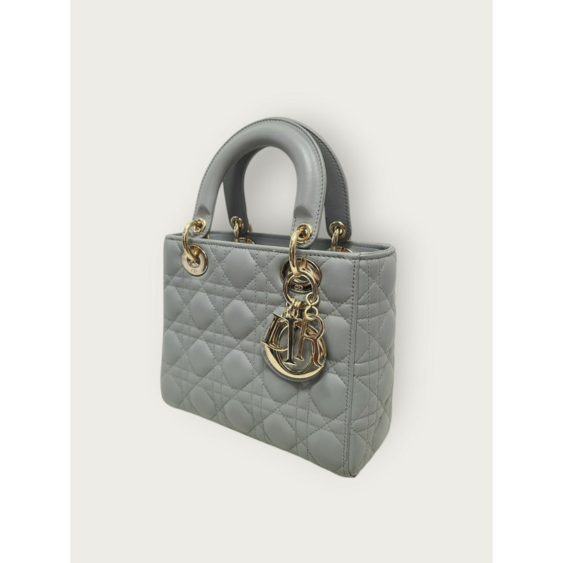 【包稅】DIOR 炭灰色藤格紋羊皮女士小包-1