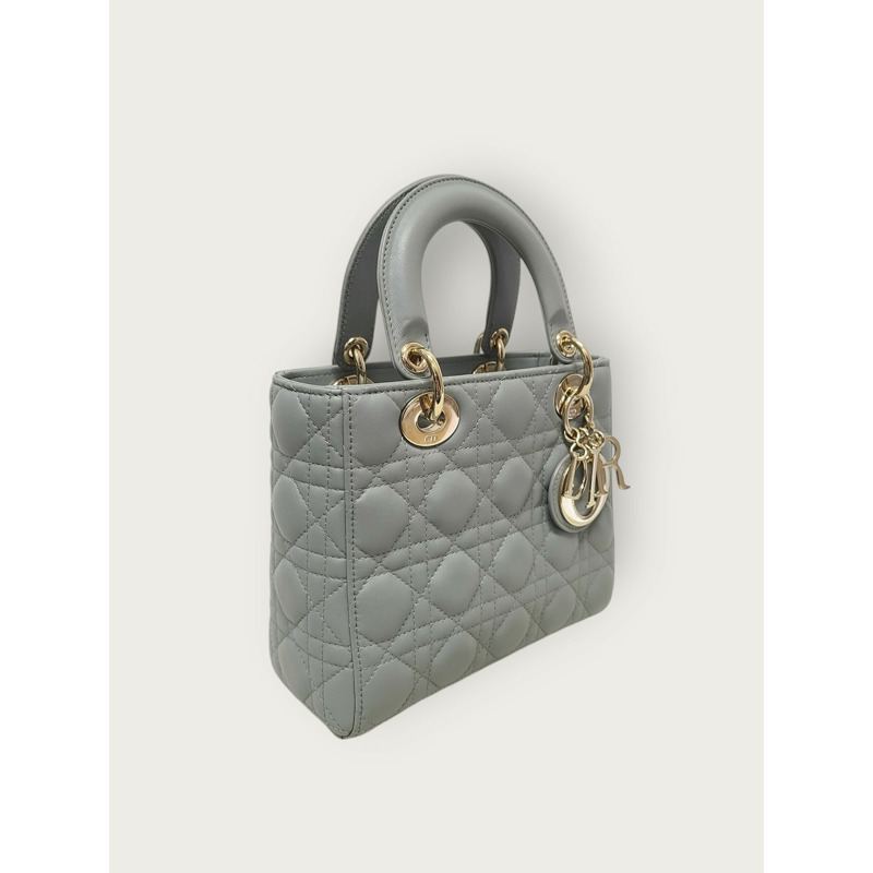 【包稅】DIOR 炭灰色藤格紋羊皮女士小包-2