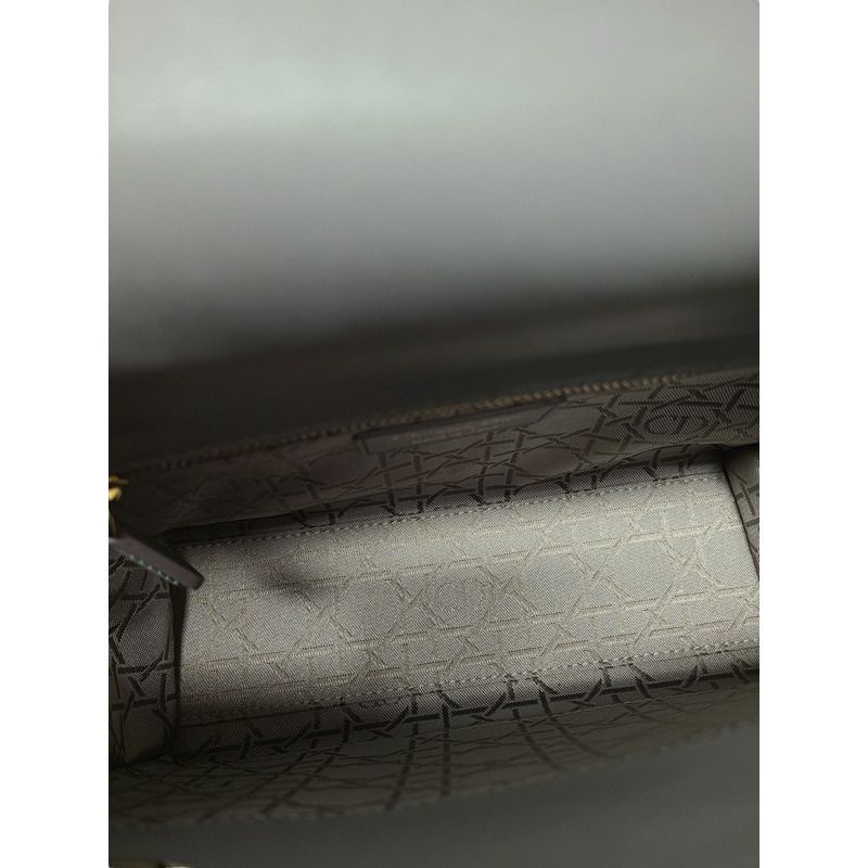【包稅】DIOR 炭灰色藤格紋羊皮女士小包-3