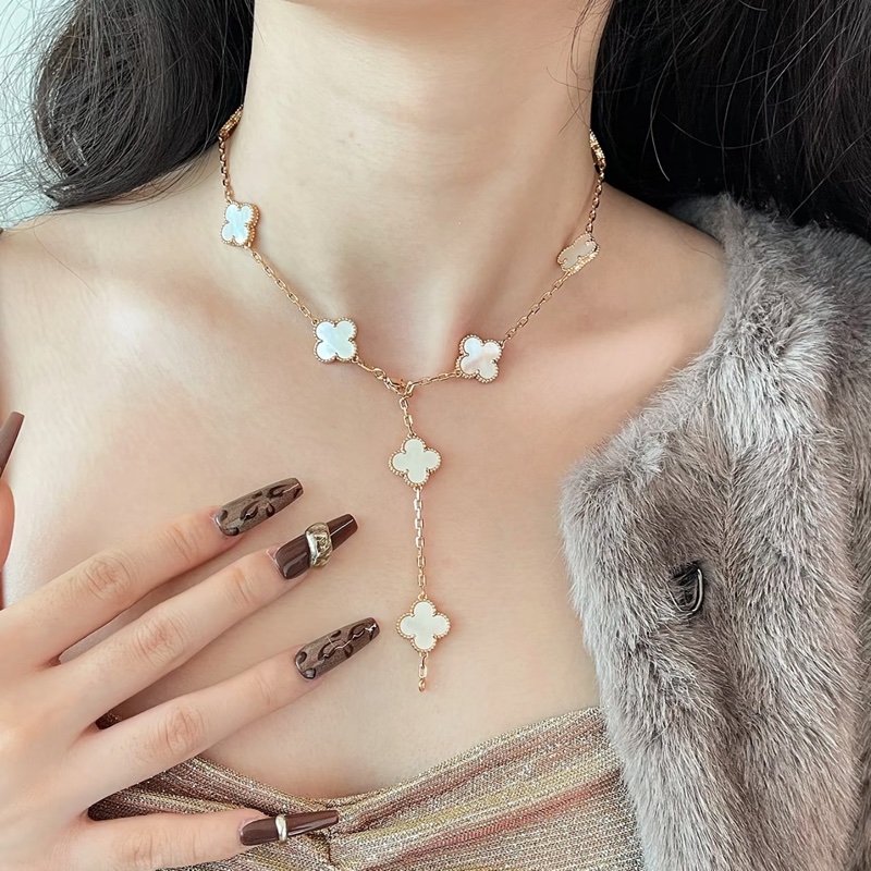 ✨VCA 梵克雅寶 白貝母十花項鍊 全套配件🤍-0