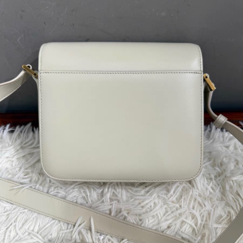 【95新 ✨ 全網最低價！】YSL聖羅蘭 浮雕logo馬鞍包 奶油白 牛皮-3