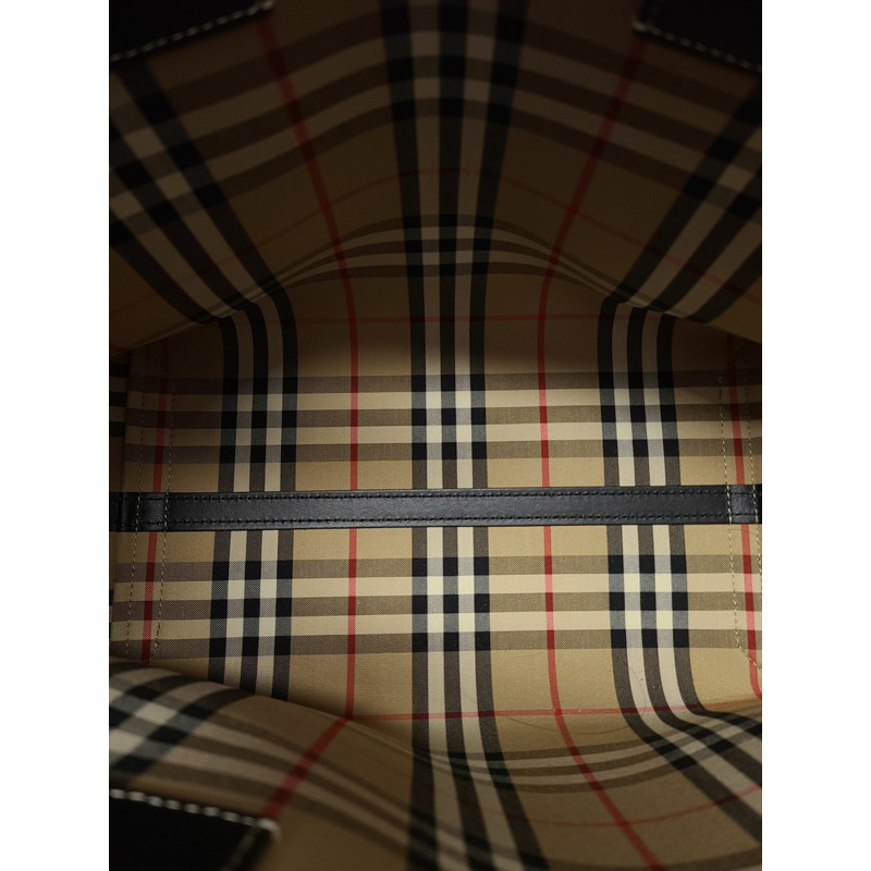 【包稅】BURBERRY 米色 Heritage Label London 小號手提單肩包-3