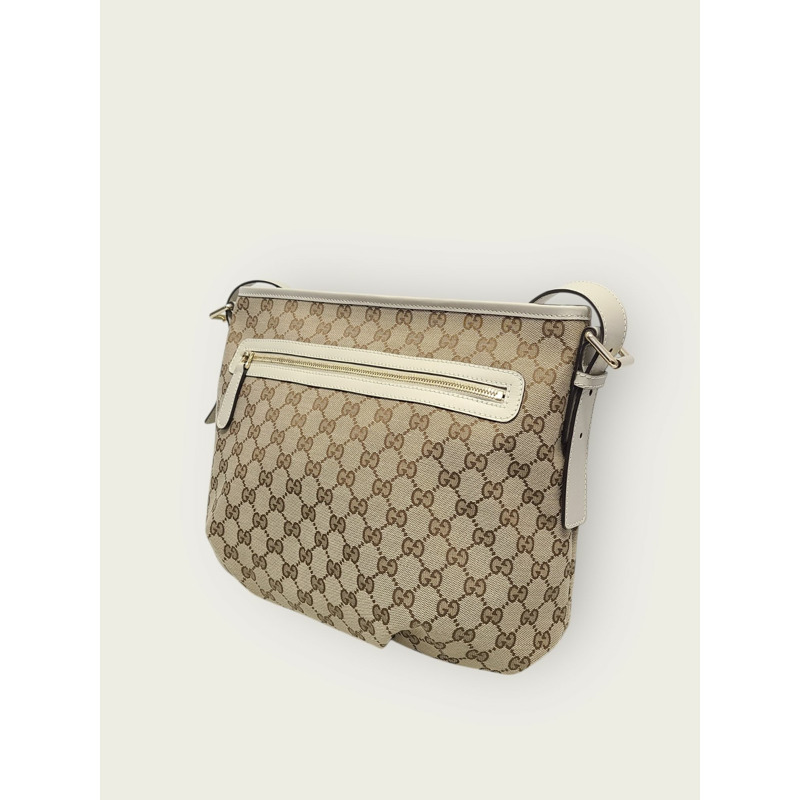 【包稅】GUCCI 白色 GG Supreme 帆布肩斜背包-1