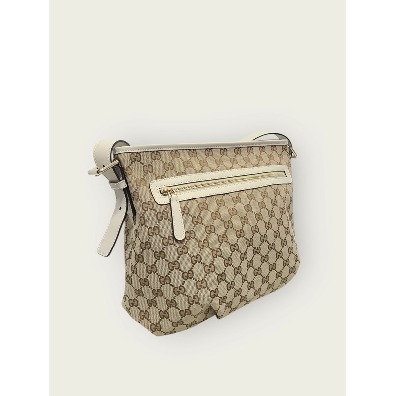 【包稅】GUCCI 白色 GG Supreme 帆布肩斜背包-2