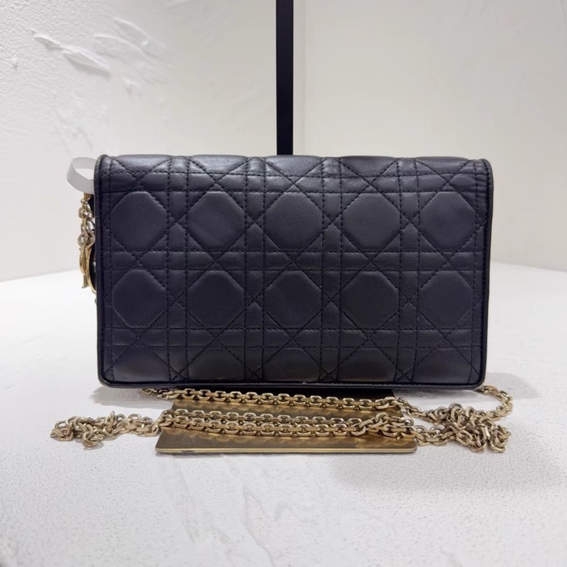 【90%新 ✨ 全網最低價!】Dior 迪奧戴妃 黑金woc 三合一 鏈條包(下單前請私聊確認❤️)-4