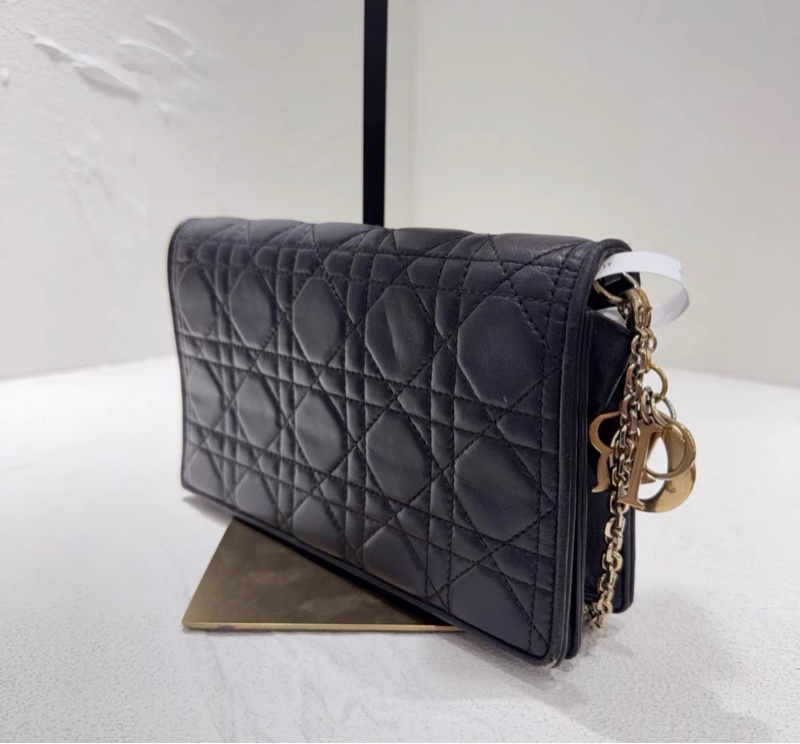 【90%新 ✨ 全網最低價!】Dior 迪奧戴妃 黑金woc 三合一 鏈條包(下單前請私聊確認❤️)-6