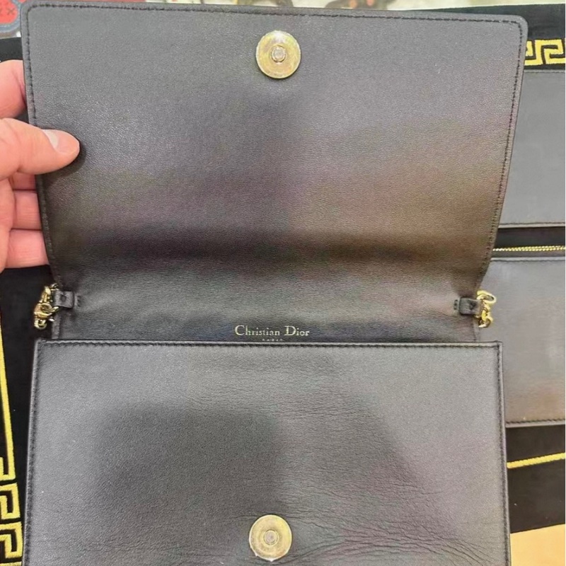 【90%新 ✨ 全網最低價!】Dior 迪奧戴妃 黑金woc 三合一 鏈條包(下單前請私聊確認❤️)-5
