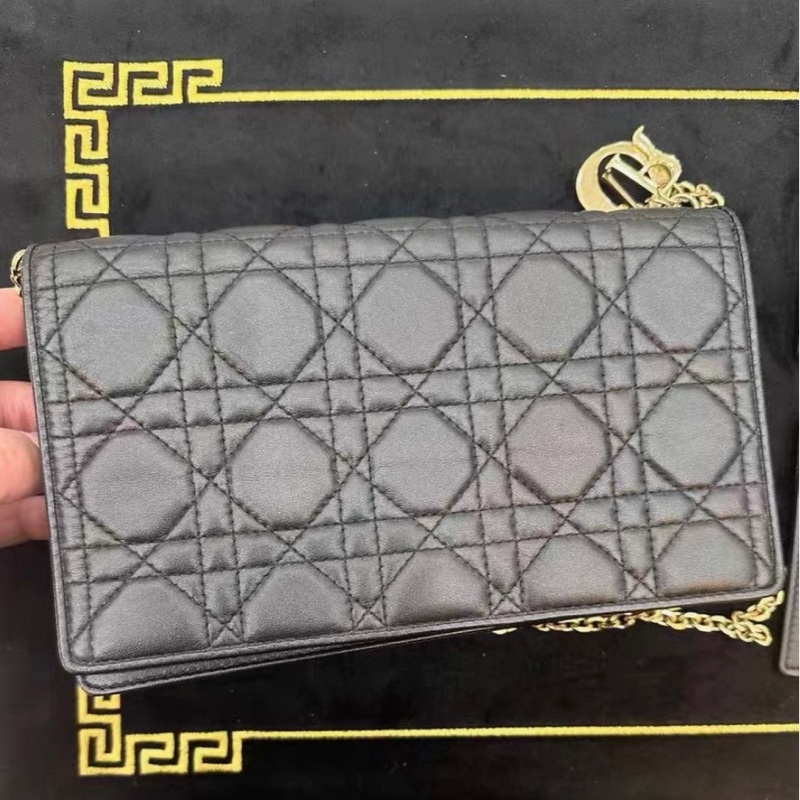 【90%新 ✨ 全網最低價!】Dior 迪奧戴妃 黑金woc 三合一 鏈條包(下單前請私聊確認❤️)-11