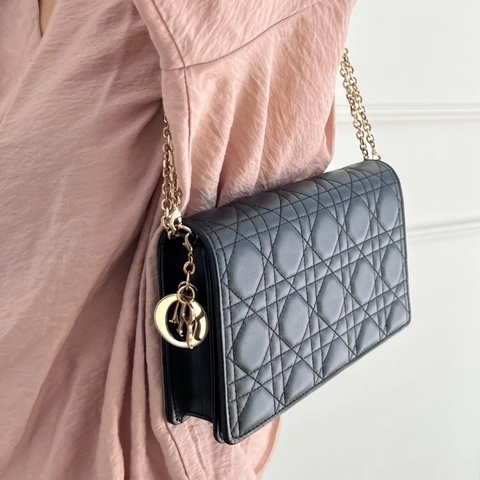 【96%新 ✨ 全網最低價！】Dior 迪奧戴妃 黑金woc 三合一 鏈條包（下單請先向我們查詢❤️）