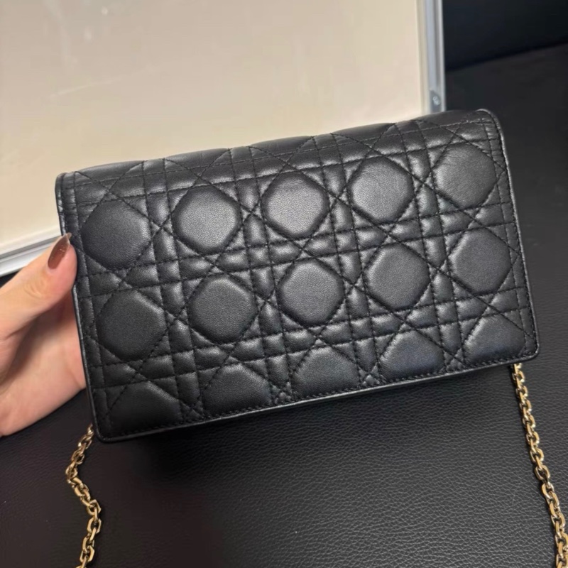 【96%新 ✨ 全網最低價！】Dior 迪奧戴妃 黑金woc 三合一 鏈條包（下單請先向我們查詢❤️）-3