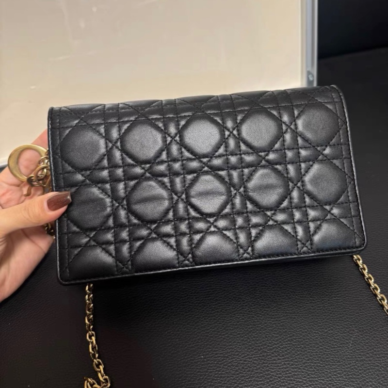 【96%新 ✨ 全網最低價！】Dior 迪奧戴妃 黑金woc 三合一 鏈條包（下單請先向我們查詢❤️）-4