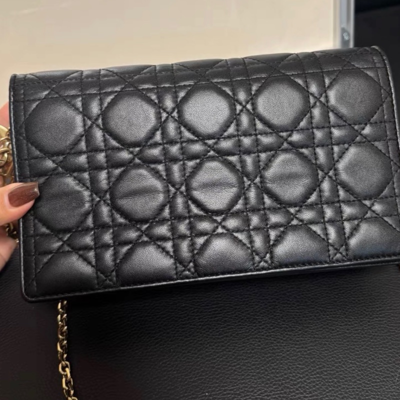 【96%新 ✨ 全網最低價！】Dior 迪奧戴妃 黑金woc 三合一 鏈條包（下單請先向我們查詢❤️）-10