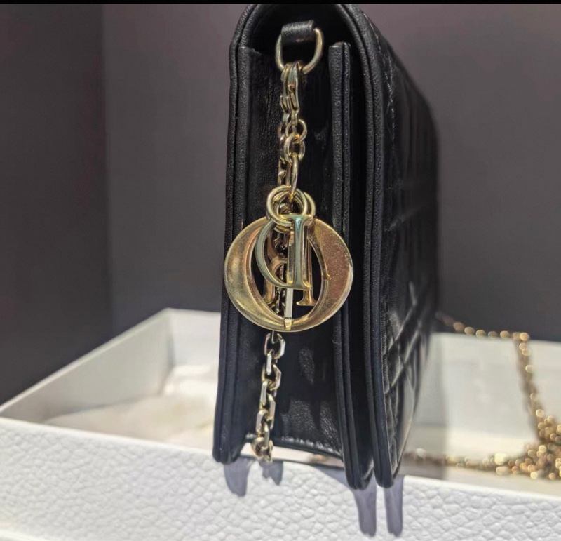 【96%新 ✨ 全網最低價！】Dior 迪奧戴妃 黑金woc 三合一 鏈條包（下單請先向我們查詢❤️）-3