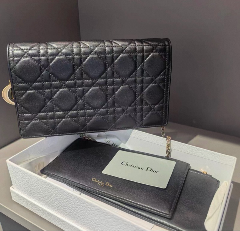 【96%新 ✨ 全網最低價！】Dior 迪奧戴妃 黑金woc 三合一 鏈條包（下單請先向我們查詢❤️）-6
