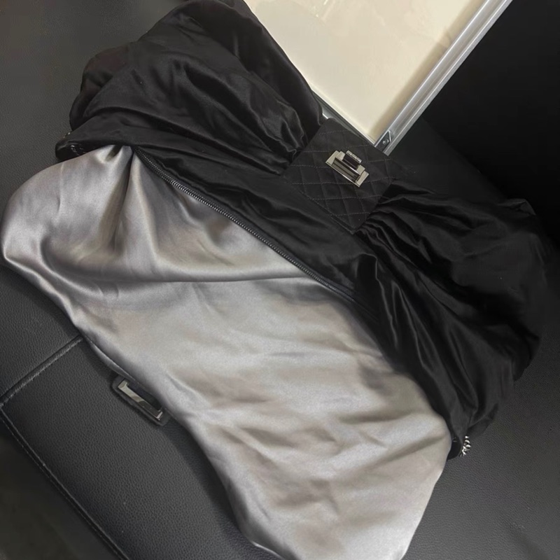 【96%新 ✨ 全網最低價！】中古 Chanel香奈兒2.55緞面蝴蝶結鏈條包 黑色緞面 （下單前先跟我們確認❤️）-7