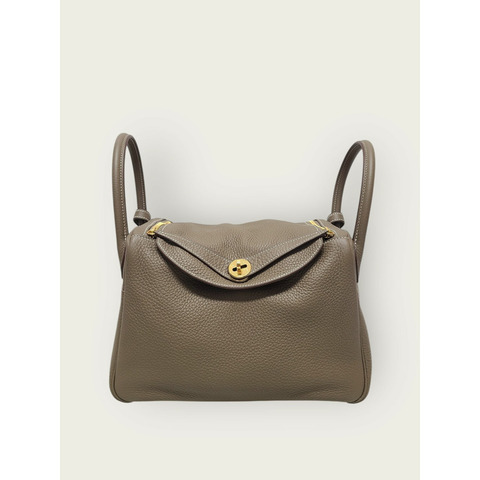 【包稅】HERMES 灰褐色金 Lindy 30 單肩包 U 印章