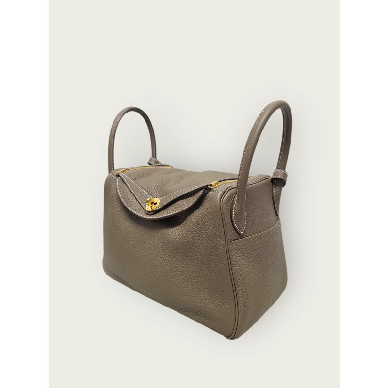 【包稅】HERMES 灰褐色金 Lindy 30 單肩包 U 印章-2