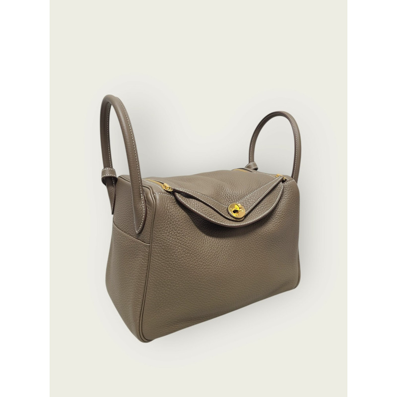 【包稅】HERMES 灰褐色金 Lindy 30 單肩包 U 印章-3