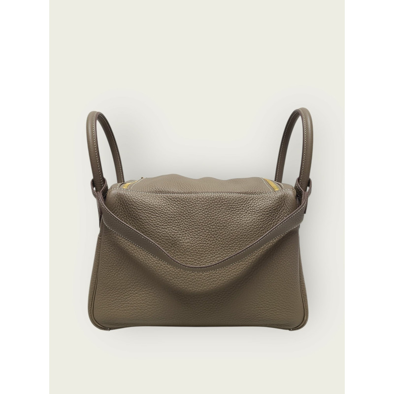 【包稅】HERMES 灰褐色金 Lindy 30 單肩包 U 印章-5