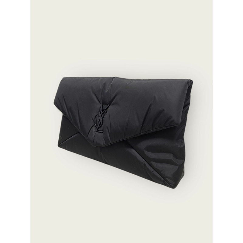 【包稅】SAINT LAURENT 黑色尼龍卡桑德拉信封式收納袋(大號)-1