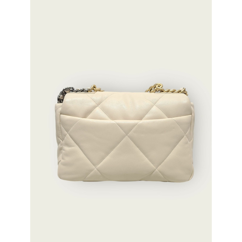 【包稅】CHANEL 米金色 19 翻蓋包 中 30 系列-4
