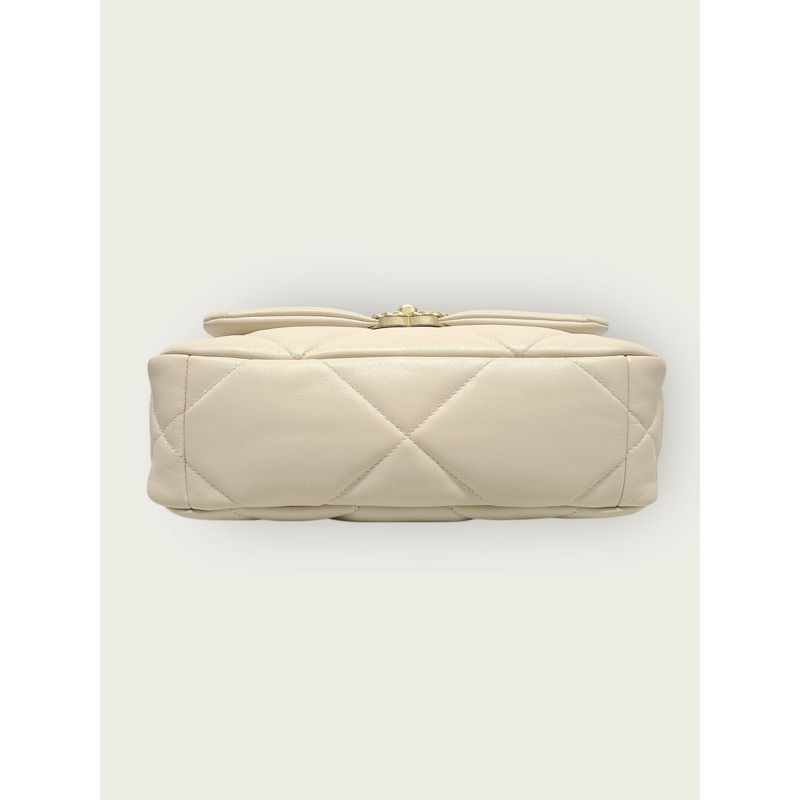 【包稅】CHANEL 米金色 19 翻蓋包 中 30 系列-5