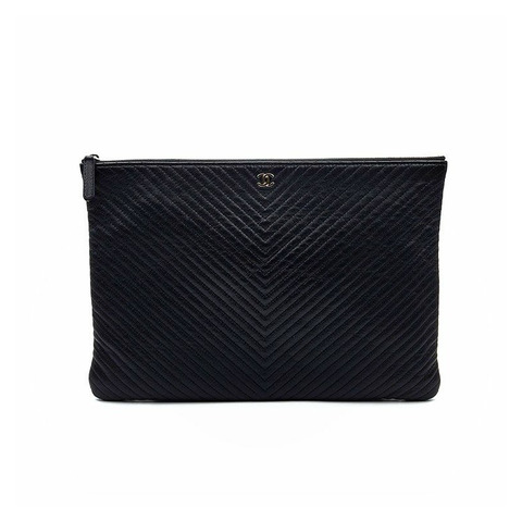 【包稅】CHANEL 魚子醬人字紋大手拿包