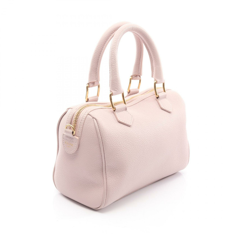 CELINE 小號 Cuir Triomphe 肩背斜背包，淺粉紅皮革，二手-1