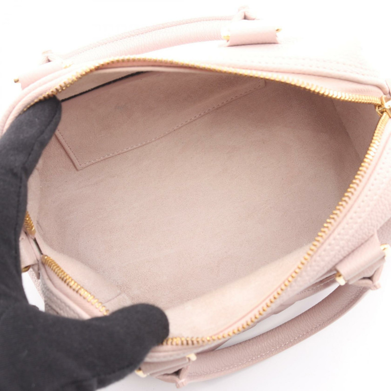 CELINE 小號 Cuir Triomphe 肩背斜背包，淺粉紅皮革，二手-2