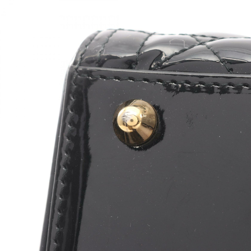 Christian Dior Lady Dior 大 Cannage 單肩手提包 漆皮 BK-7