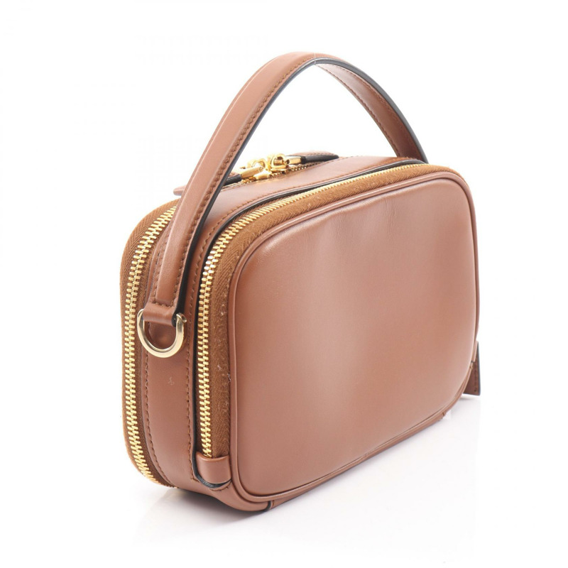 PRADA Odette 肩挎斜背包 1BH123 棕色皮革 二手 女士-1