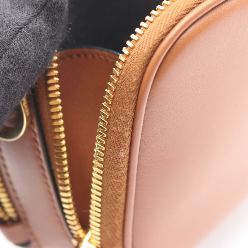 PRADA Odette 肩挎斜背包 1BH123 棕色皮革 二手 女士-6