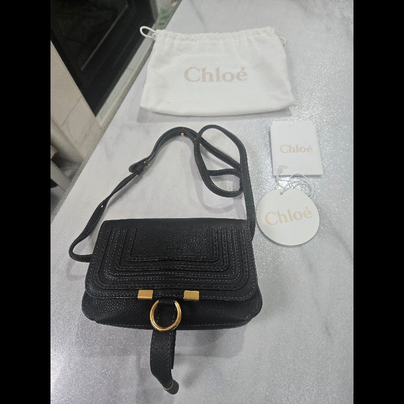 CHLOE Marcie 荔枝紋小牛皮肩背包/腰包-5