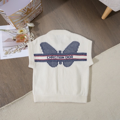 ❤️DIOR 24年Cruise系列 標誌蝴蝶圖案 羊絨羊毛背心