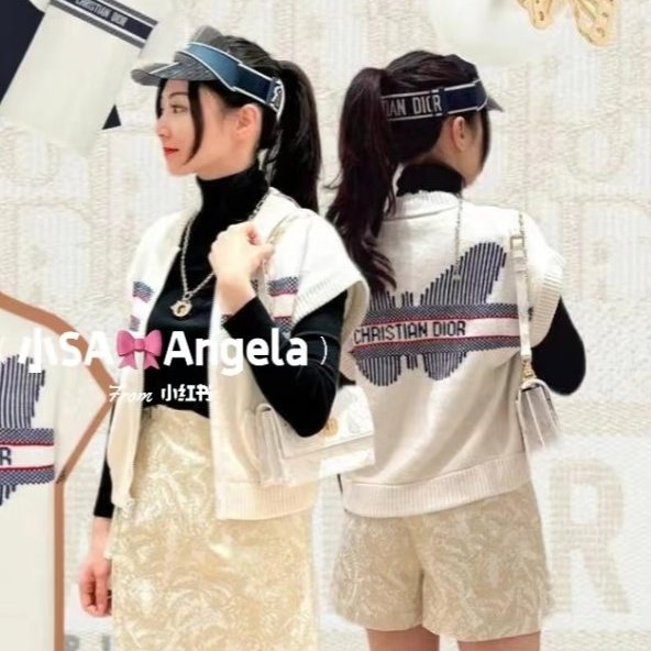 ❤️DIOR 24年Cruise系列 標誌蝴蝶圖案 羊絨羊毛背心-4