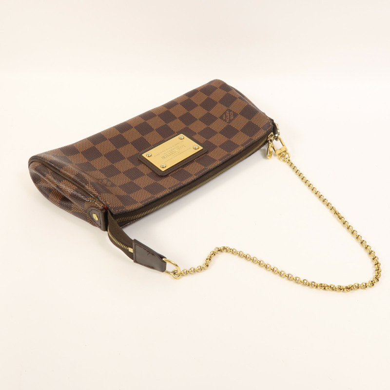 LOUIS VUITTON Damier Eva金扣手挽肩背兩用袋棕色-7