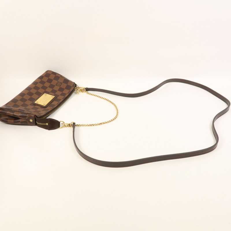 LOUIS VUITTON Damier Eva金扣手挽肩背兩用袋棕色-8