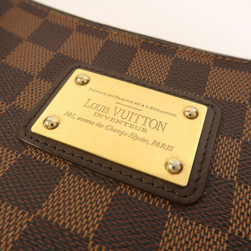 LOUIS VUITTON Damier Eva金扣手挽肩背兩用袋棕色-10