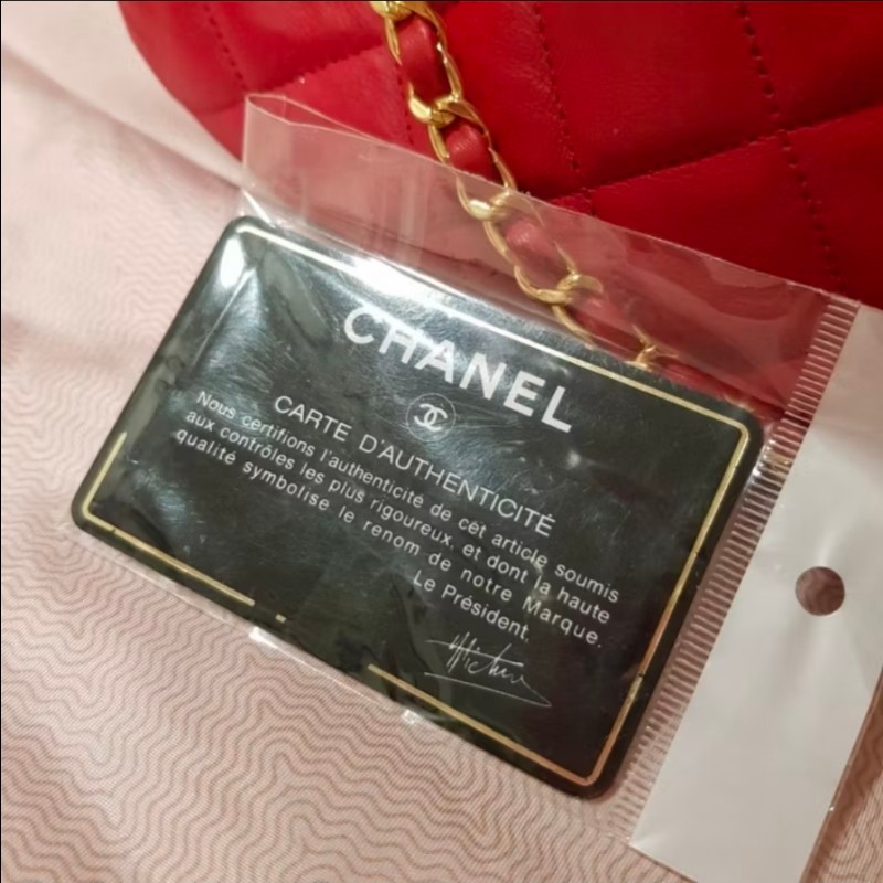 Chanel 紅色圓筒包斜背包-14