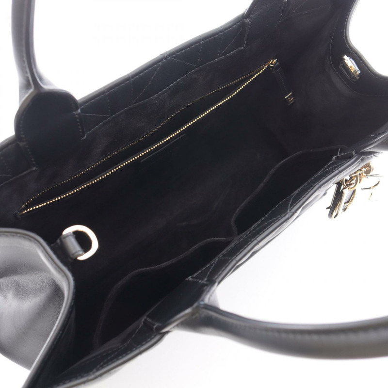 Dior BOOK TOTE 中 Micro Cannage 單肩手提包 黑色皮革 二手 女士-2