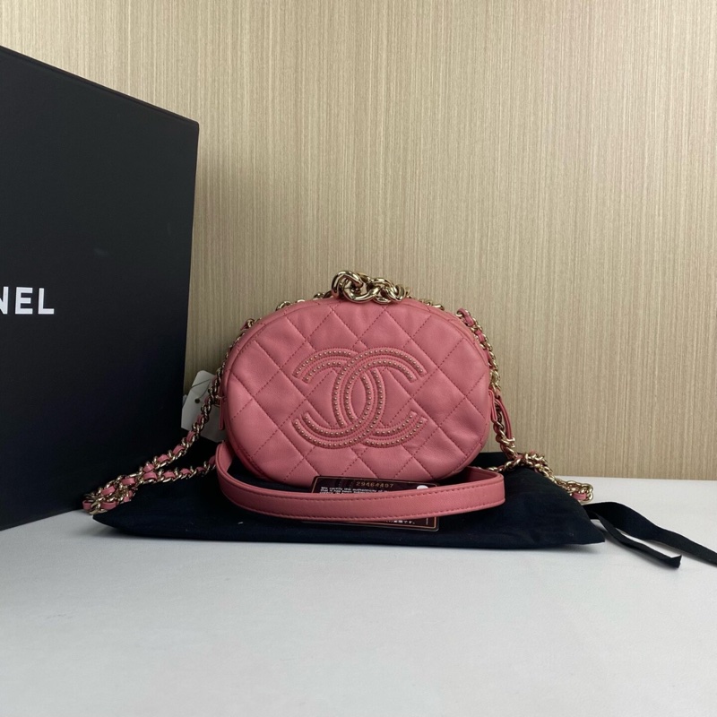 Chanel香奈兒粉色大雙C相機包 camera bag-0