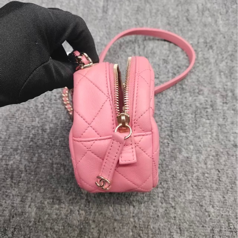 Chanel香奈兒粉色大雙C相機包 camera bag-4