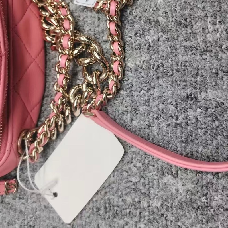 Chanel香奈兒粉色大雙C相機包 camera bag-12